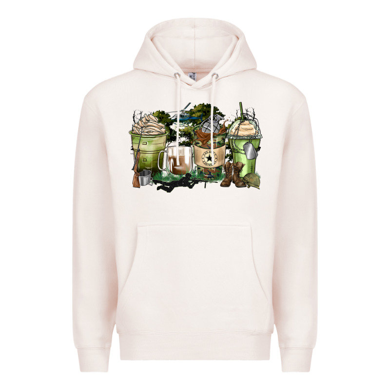 Veteran Coffee Cups Premium Hoodie by Zillion Design Studio | Teevron