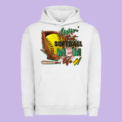 Livin' That Softball Mom Life Urban Hoodie Designed By Zillion Design Studio