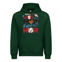 Forest Green loud and proud baseball mom Urban Hoodie - Zillion Design Studio