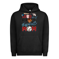 Pigment Black loud and proud baseball mom Urban Hoodie - Zillion Design Studio