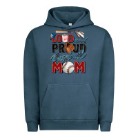 Pigment Midnight Navy loud and proud baseball mom Urban Hoodie - Zillion Design Studio