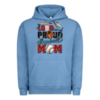Pigment Pebble Blue loud and proud baseball mom Urban Hoodie - Zillion Design Studio