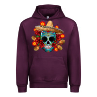 Mauve Wine mexico skull Urban Hoodie - CTS Tumbler Store