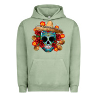 Pigment Oil Green mexico skull Urban Hoodie - CTS Tumbler Store