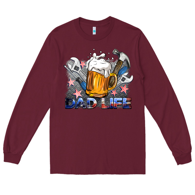 Dad Life Beer And Tools Long Sleeve Tee by BarkalooDesign | Teevron