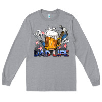 Heather Grey dad life beer and tools Long Sleeve Tee - BarkalooDesign