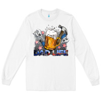 White dad life beer and tools Long Sleeve Tee - BarkalooDesign