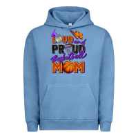Pigment Pebble Blue loud and proud basketball mom Urban Hoodie - Zillion Design Studio