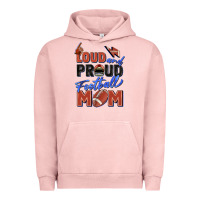 Pigment Salmon loud and proud football mom Urban Hoodie - Zillion Design Studio