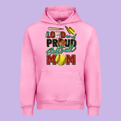 Loud And Proud Softball Mom Urban Hoodie Designed By Zillion Design Studio