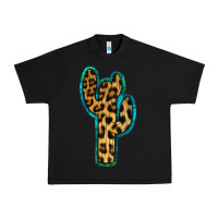 Black Turquoise Leopard Cactus Urban Heavy Tee - RanaPortraitStore