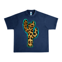 Navy Turquoise Leopard Cactus Urban Heavy Tee - RanaPortraitStore