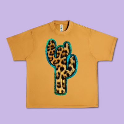 Turquoise Leopard Cactus Urban Heavy Tee Designed By Ranaportraitstore
