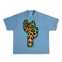 Pebble Blue Turquoise Leopard Cactus Urban Heavy Tee - RanaPortraitStore