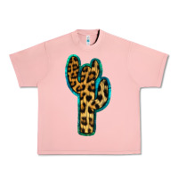 Salmon Turquoise Leopard Cactus Urban Heavy Tee - RanaPortraitStore