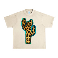 Sandshell Turquoise Leopard Cactus Urban Heavy Tee - RanaPortraitStore