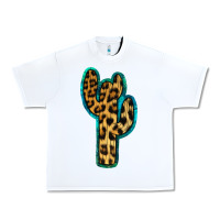 White Turquoise Leopard Cactus Urban Heavy Tee - RanaPortraitStore