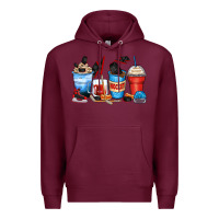 Burgundy hockey begins after coffee cups Premium Hoodie - Zillion Design Studio
