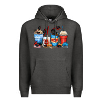 Charcoal Heather hockey begins after coffee cups Premium Hoodie - Zillion Design Studio