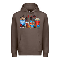 Coffee hockey begins after coffee cups Premium Hoodie - Zillion Design Studio