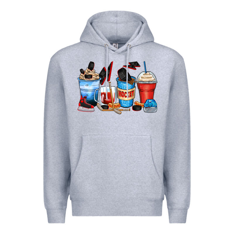 Hockey Begins After Coffee Cups Premium Hoodie by Zillion Design Studio | Teevron