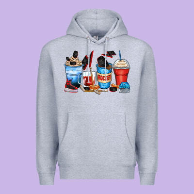 Hockey Begins After Coffee Cups Premium Hoodie Designed By Zillion Design Studio