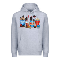 Heather Grey hockey begins after coffee cups Premium Hoodie - Zillion Design Studio