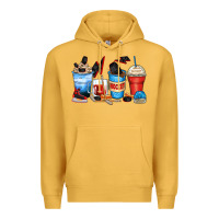 Mustard hockey begins after coffee cups Premium Hoodie - Zillion Design Studio