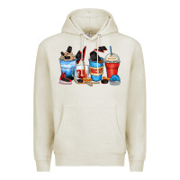 Oatmeal Heather hockey begins after coffee cups Premium Hoodie - Zillion Design Studio