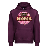 Mauve Wine mama with round leopard Urban Hoodie - Zillion Design Studio