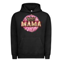 Pigment Black mama with round leopard Urban Hoodie - Zillion Design Studio
