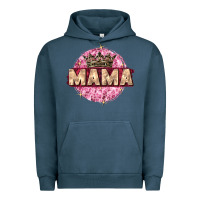 Pigment Midnight Navy mama with round leopard Urban Hoodie - Zillion Design Studio