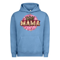 Pigment Pebble Blue mama with round leopard Urban Hoodie - Zillion Design Studio
