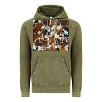 Vintage Olive cowhide Vintage Hoodie - AdoDesignShop