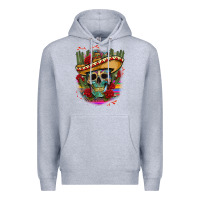 Heather Grey mexican skeleton Premium Hoodie - CTS Tumbler Store