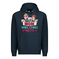 Navy just a mom who loves coffee Premium Hoodie - Zillion Design Studio