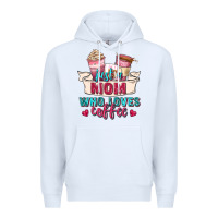 White just a mom who loves coffee Premium Hoodie - Zillion Design Studio