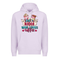 Lilac just a mom who loves coffee Premium Hoodie - Zillion Design Studio