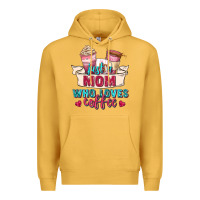 Mustard just a mom who loves coffee Premium Hoodie - Zillion Design Studio