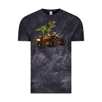 Cloud Black monster truck and t rex dinosaur Vintage Tee - Artiststas