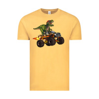 Vintage Mustard monster truck and t rex dinosaur Vintage Tee - Artiststas