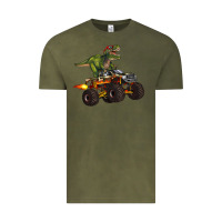 Vintage Olive monster truck and t rex dinosaur Vintage Tee - Artiststas