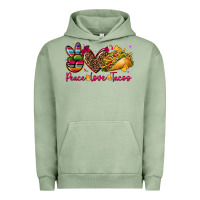 Pigment Oil Green peace love tacos Urban Hoodie - CTS Tumbler Store