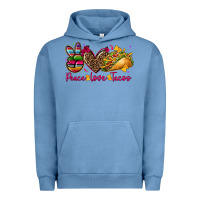 Pigment Pebble Blue peace love tacos Urban Hoodie - CTS Tumbler Store