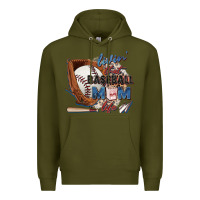 Army Green livin' that baseball mom life Premium Hoodie - Zillion Design Studio