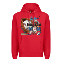 Red livin' that baseball mom life Premium Hoodie - Zillion Design Studio