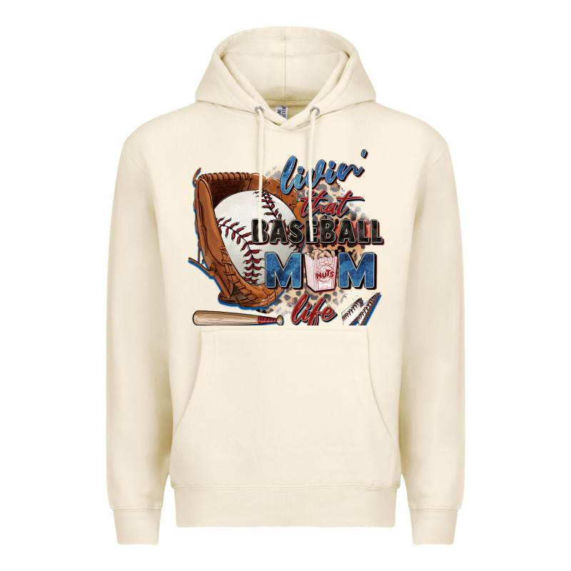 Livin' That Baseball Mom Life Premium Hoodie by Zillion Design Studio | Teevron