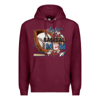 Burgundy livin' that baseball mom life Premium Hoodie - Zillion Design Studio