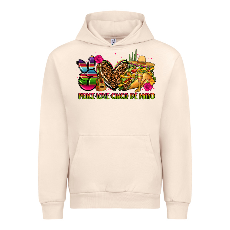 Peace Love Cinco De Mayo Urban Hoodie by CTS Tumbler Store | Teevron