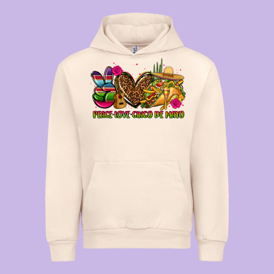 Peace Love Cinco De Mayo Urban Hoodie Designed By Cts Tumbler Store